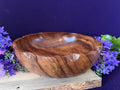 Vintage Mid-Century Modern Monkey Pod Wood Serving Bowl – Scalloped Edge – Hand-Carved