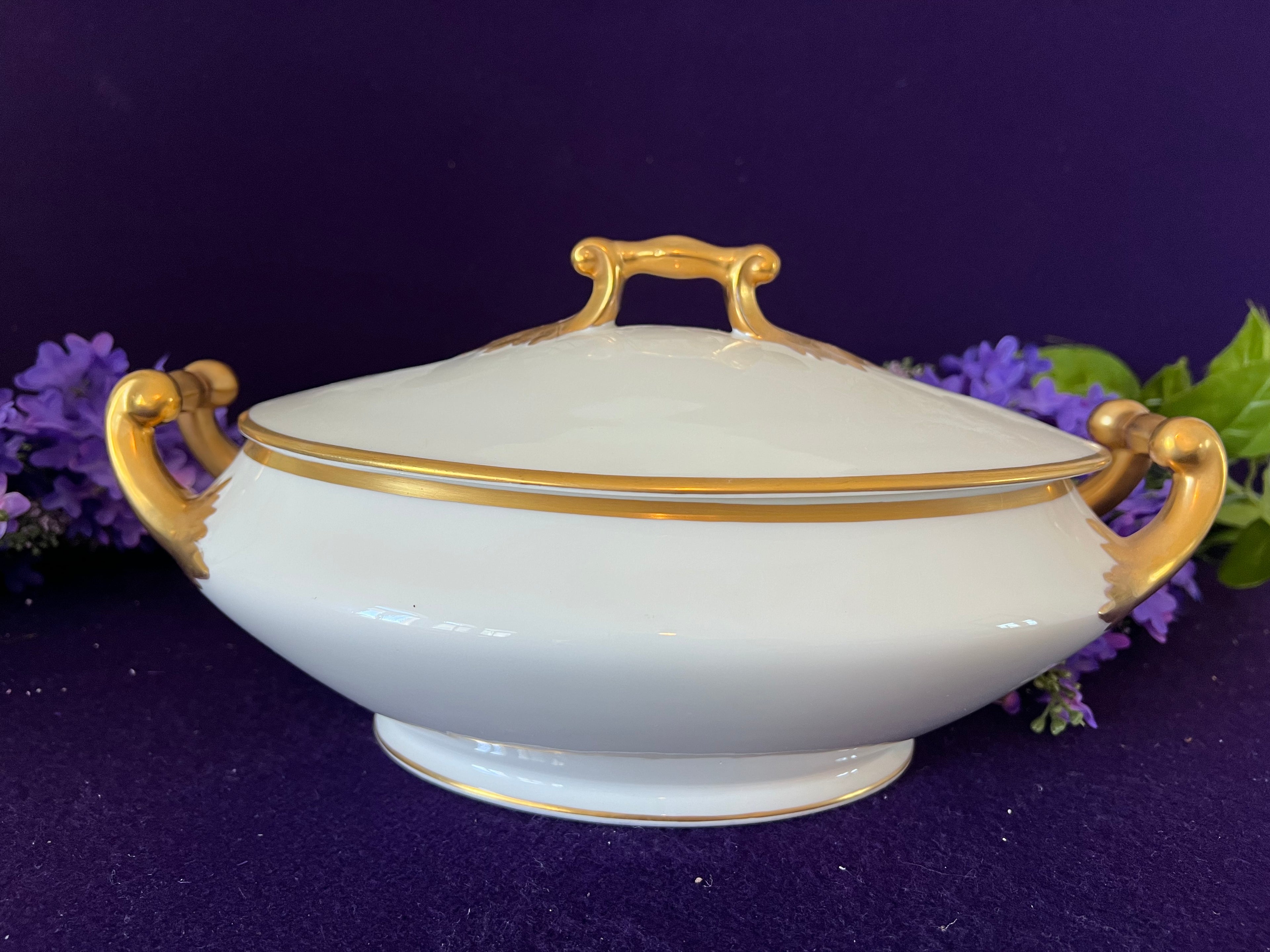 Grand Turn-of-the-Century Limoges France White & Gold Estate Dinner Service - 93 Pieces
