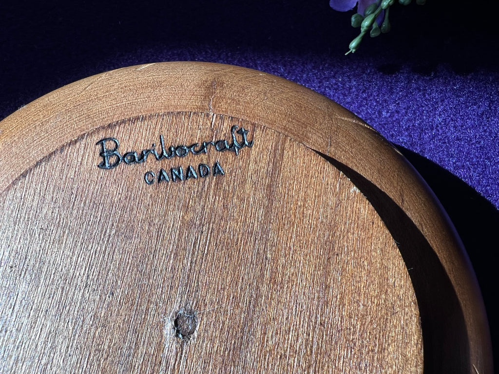 Vintage Baribocraft Canada Wooden Salad Bowl Set — 6-Piece Mid-Century Modern Carved Maple