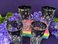 Vintage Mid-Century Silver Starburst Highball Glasses — Atomic Era Platinum Fade, Set of 4