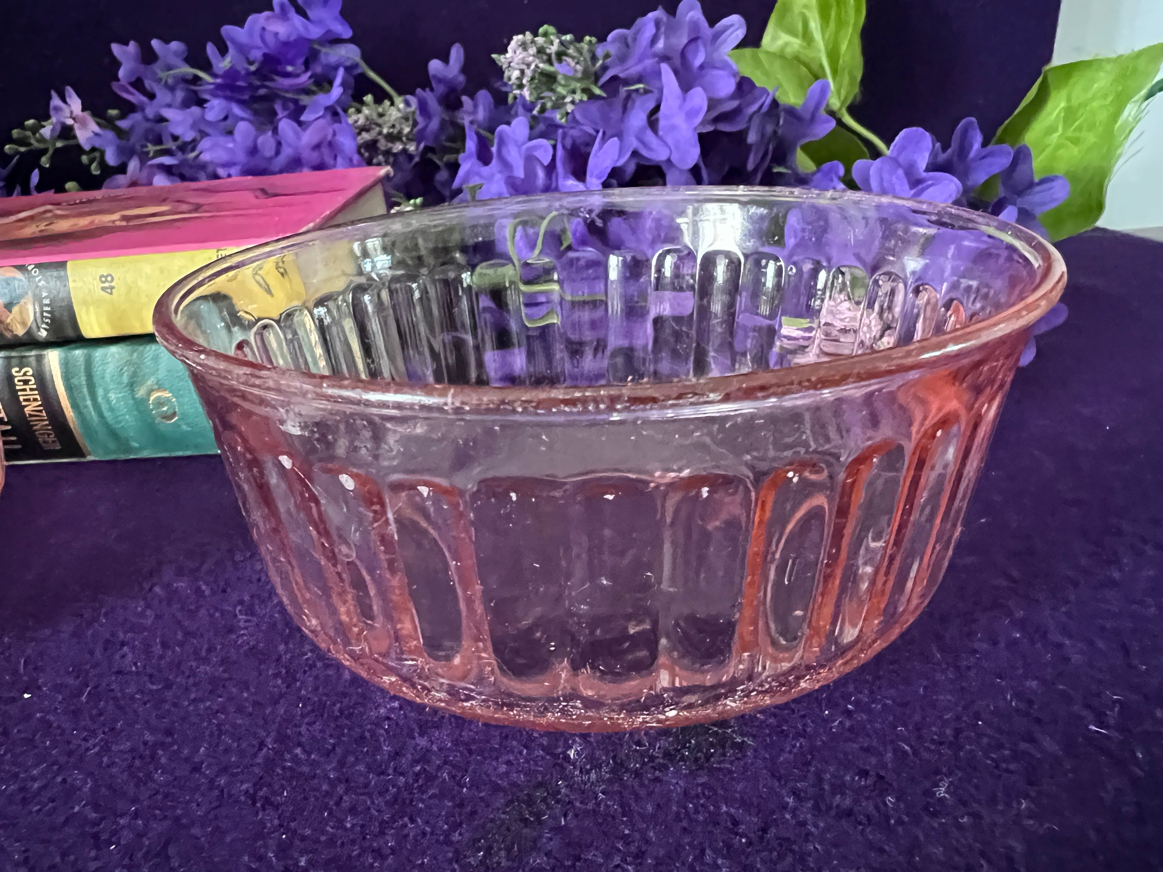 Vintage Pink Depression Glass Ribbed Bowls — Set of 3, 1930s–1940s Grandmillennial Kitchen