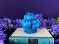 Vintage Inarco Mood Indigo Lidded Fruit Jar — 1968 Blue Majolica Ceramic, Giftcraft Canada