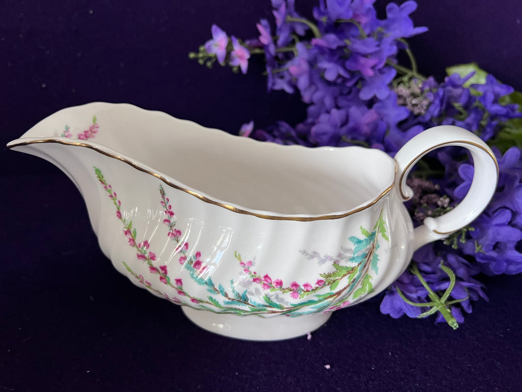 Vintage Royal Doulton "Bell Heather" Bone China Set - Signed by Artist P. Curnock