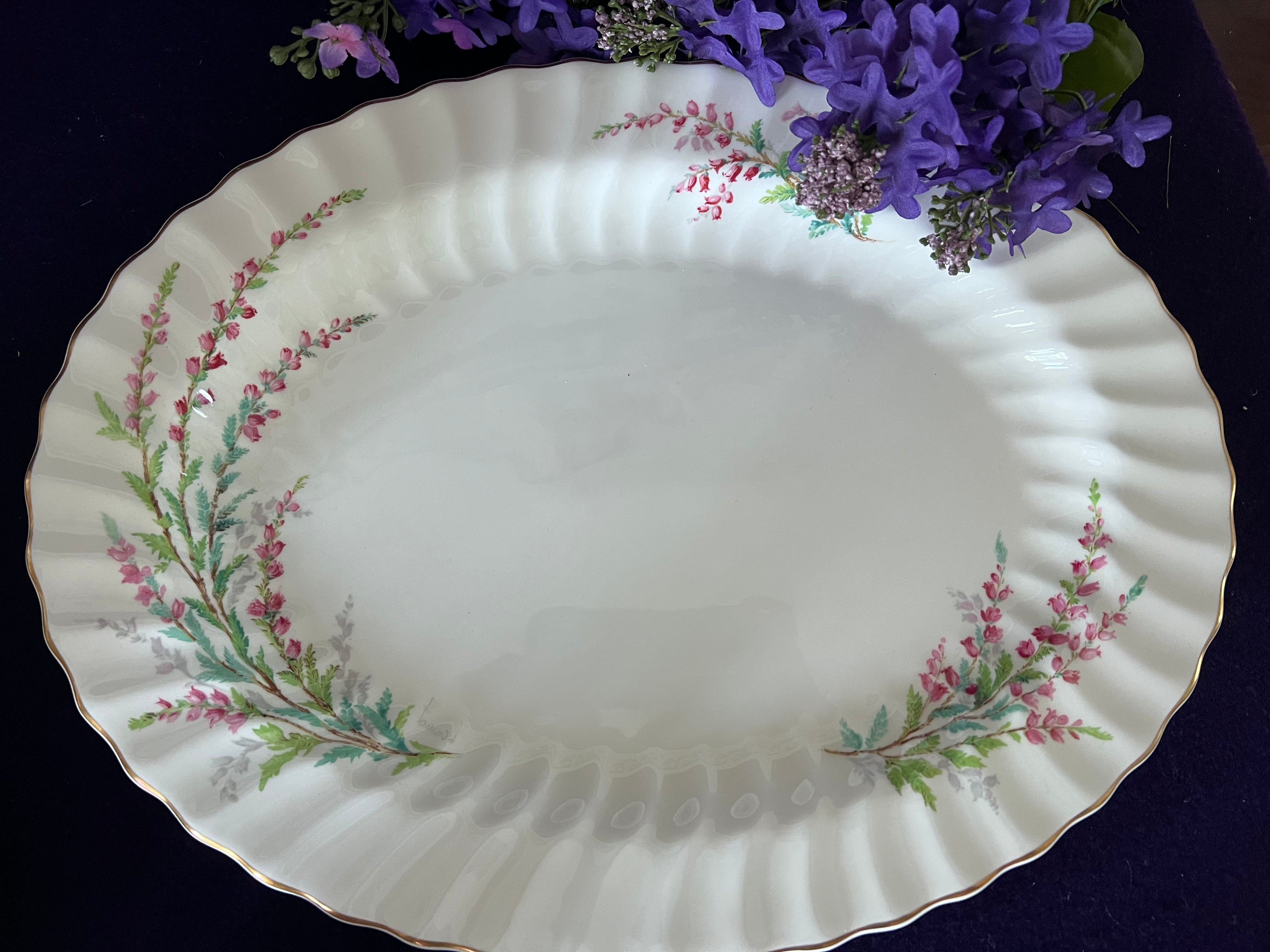 Vintage Royal Doulton "Bell Heather" Bone China Set - Signed by Artist P. Curnock