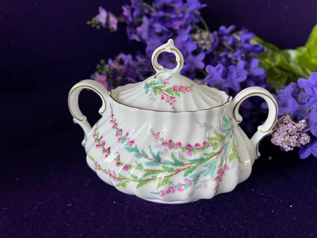 Vintage Royal Doulton "Bell Heather" Bone China Set - Signed by Artist P. Curnock