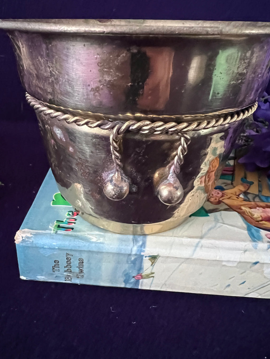 Vintage Solid Brass Planter/Cachepot – Rope Trim & Tassel Accent – Made in India