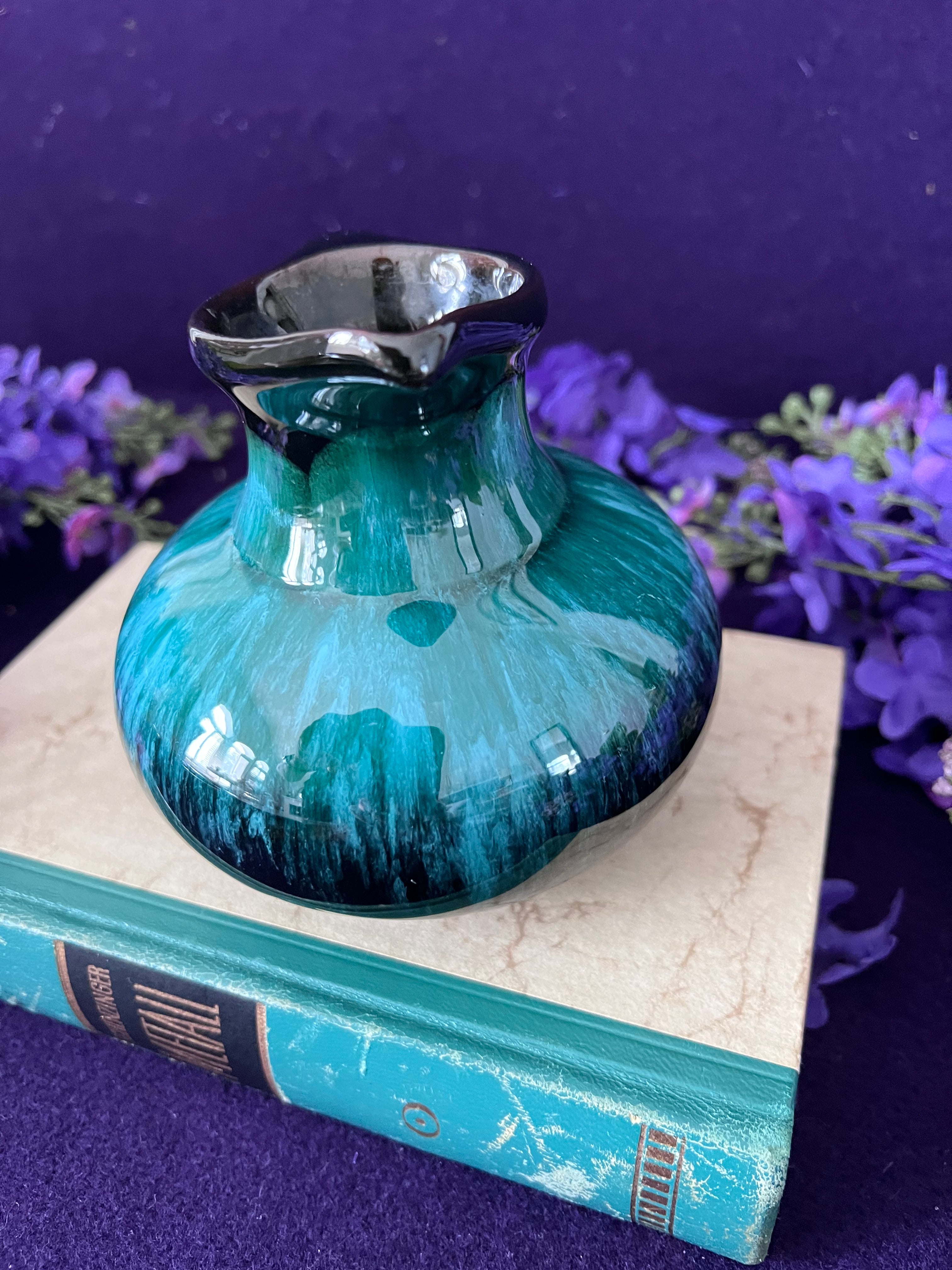 Vintage Blue Mountain Pottery Creamer – Green & Teal Drip Glaze