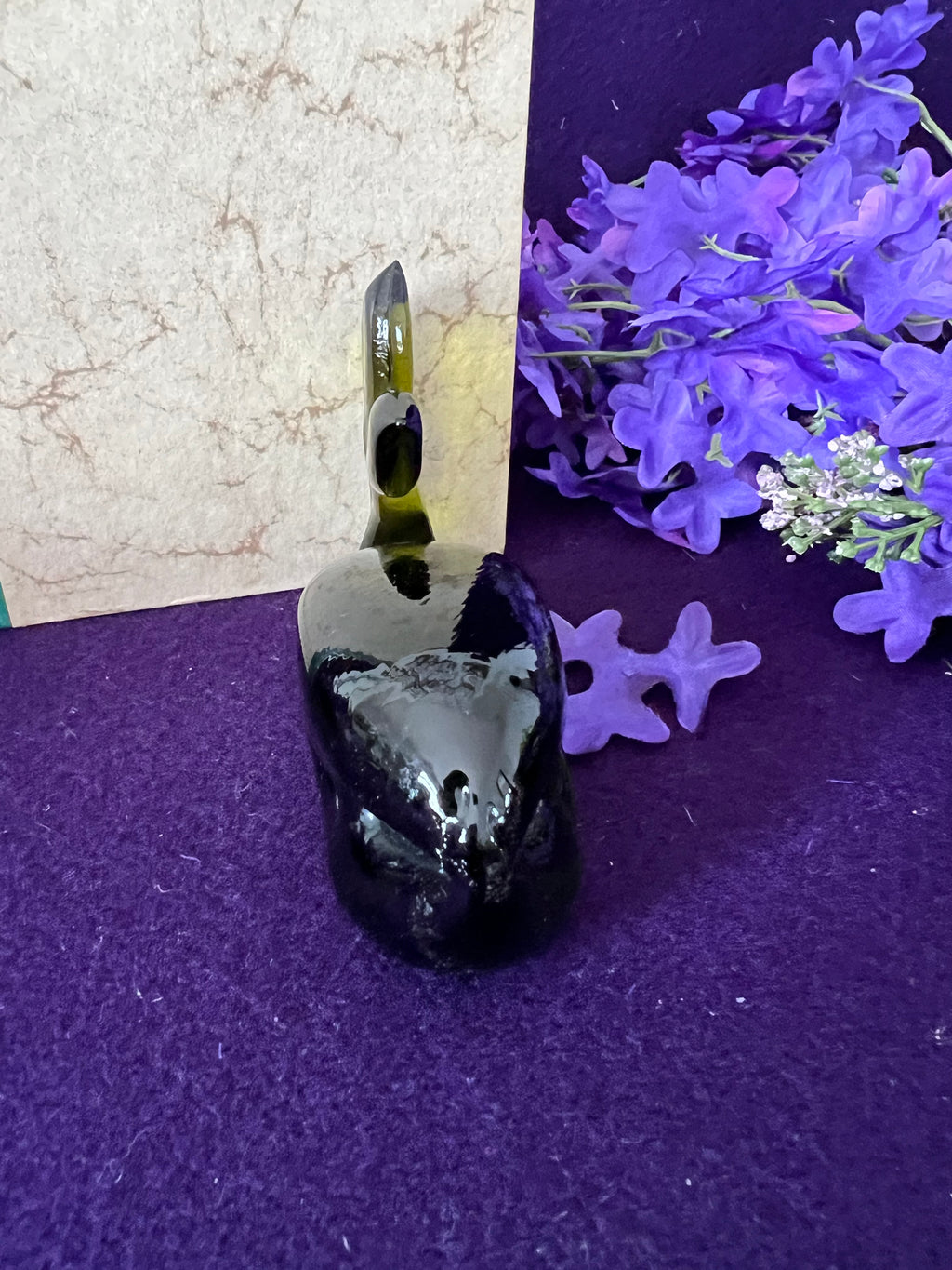Vintage Mid-Century Modern Green Glass Whale Figurine – MCM Art Glass Sculpture