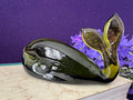 Vintage Mid-Century Modern Green Glass Whale Figurine – MCM Art Glass Sculpture
