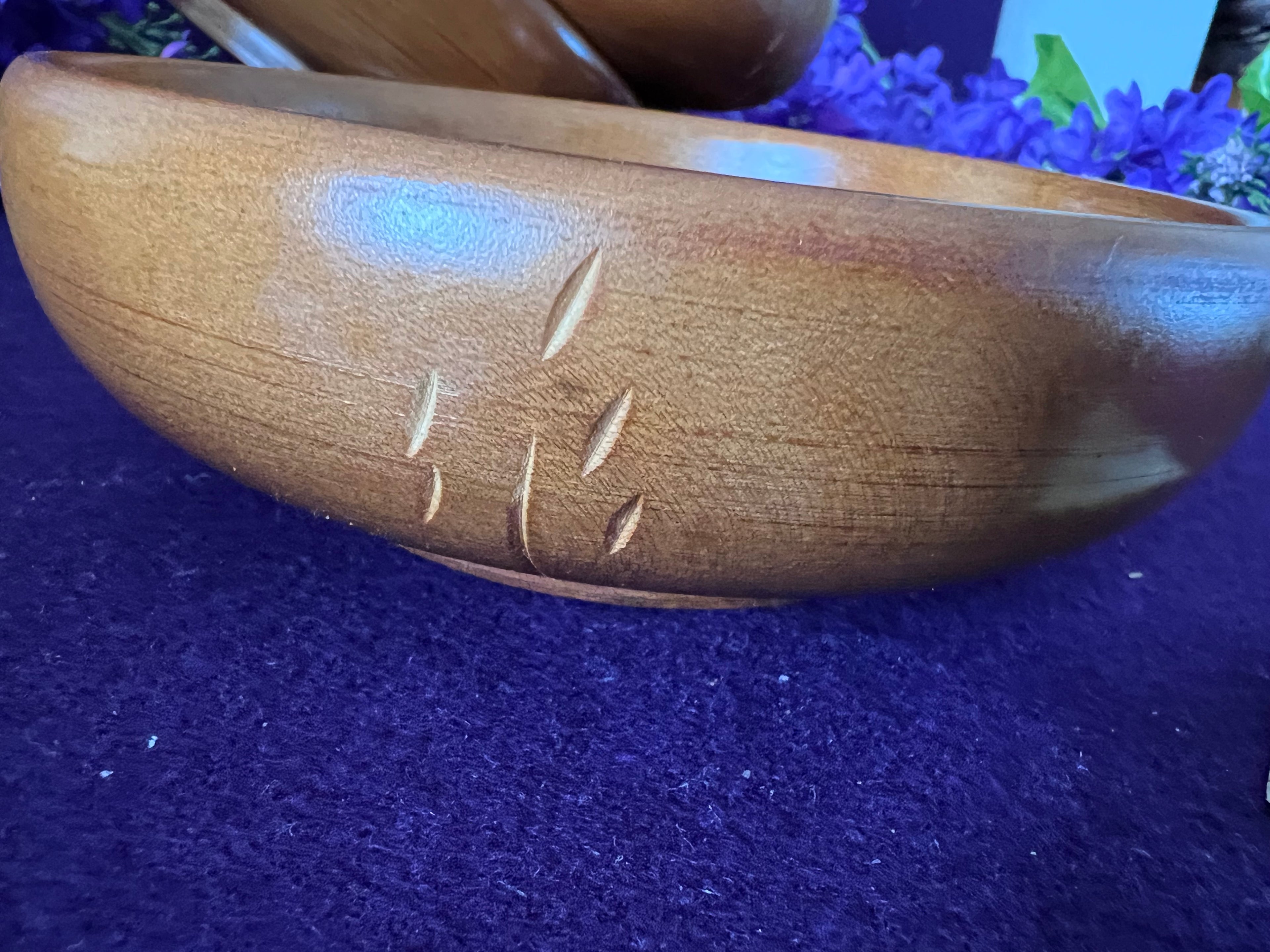 Vintage Baribocraft Canada Mid-Century Modern Carved Wooden Salad Bowls - Set of 4