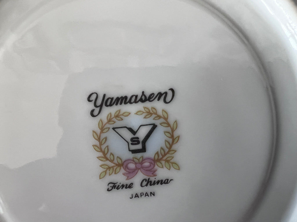 Vintage Set of 6 Yamasen Fine China Pierced-Rim Plates – Iridescent Fragonard-Style Scene