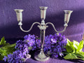Vintage Godinger Silver-Plated 3-Light Candelabra – Classic Polished Silver Table Centrepiece