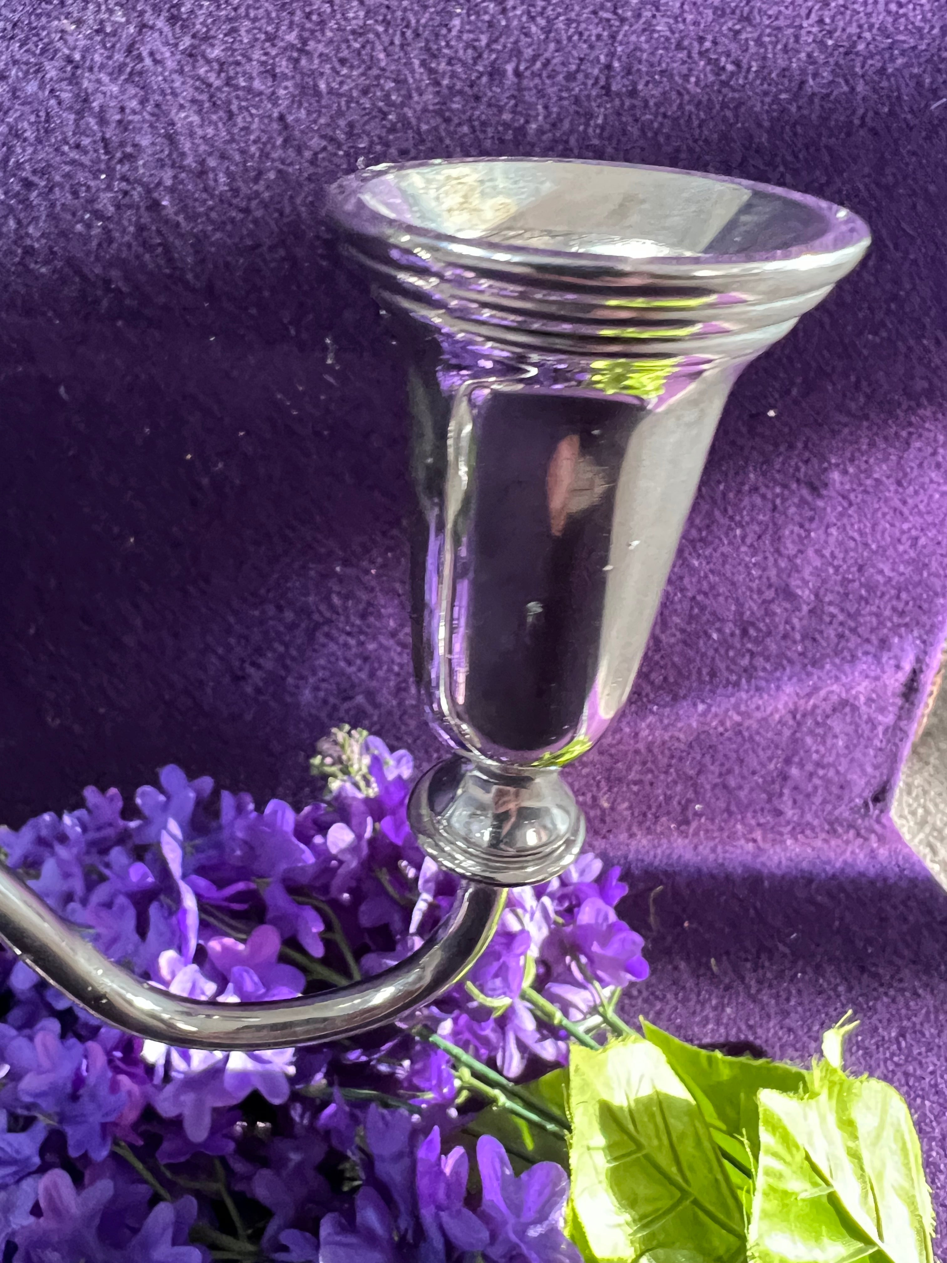 Vintage Godinger Silver-Plated 3-Light Candelabra – Classic Polished Silver Table Centrepiece