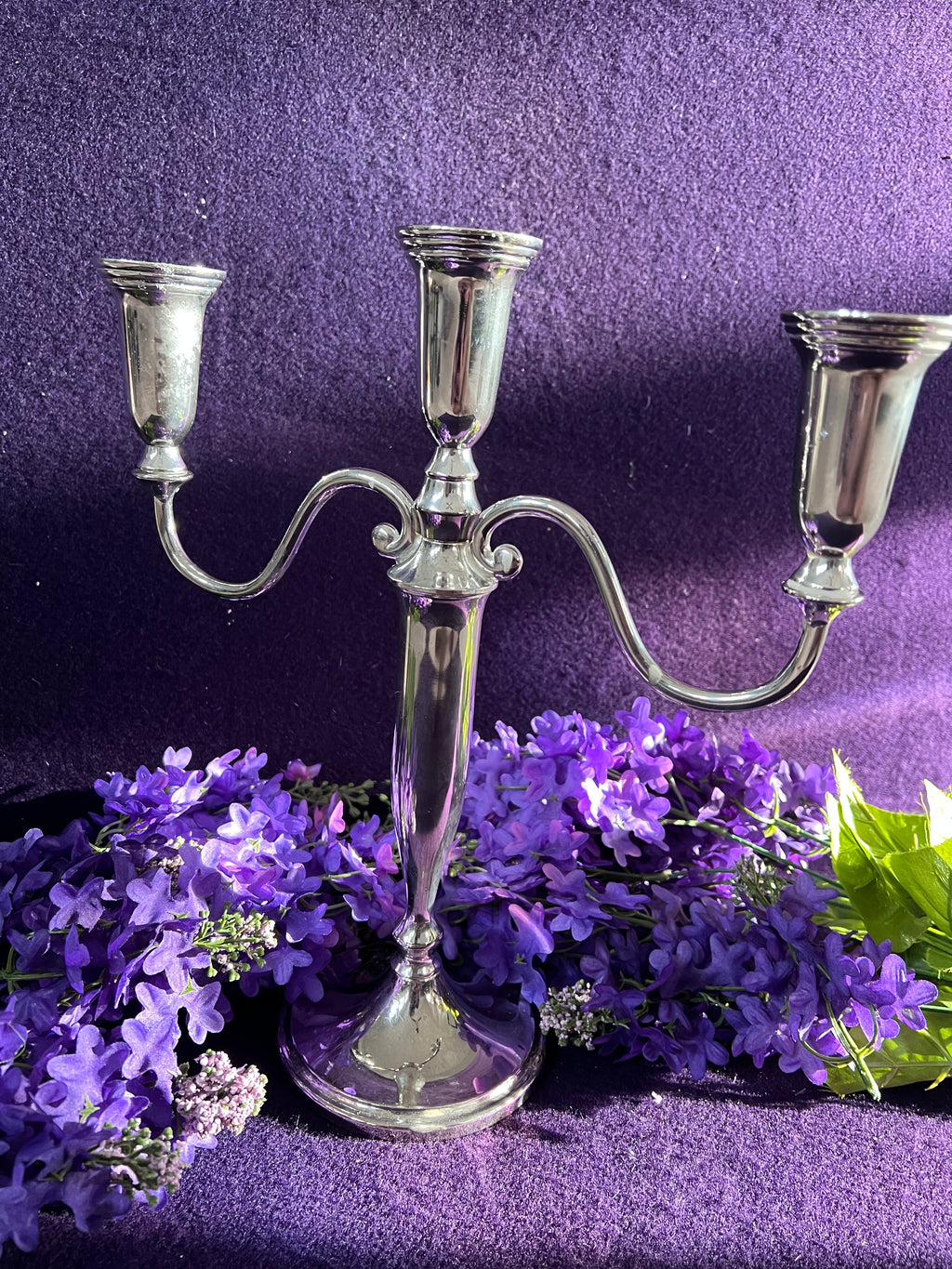 Vintage Godinger Silver-Plated 3-Light Candelabra – Classic Polished Silver Table Centrepiece