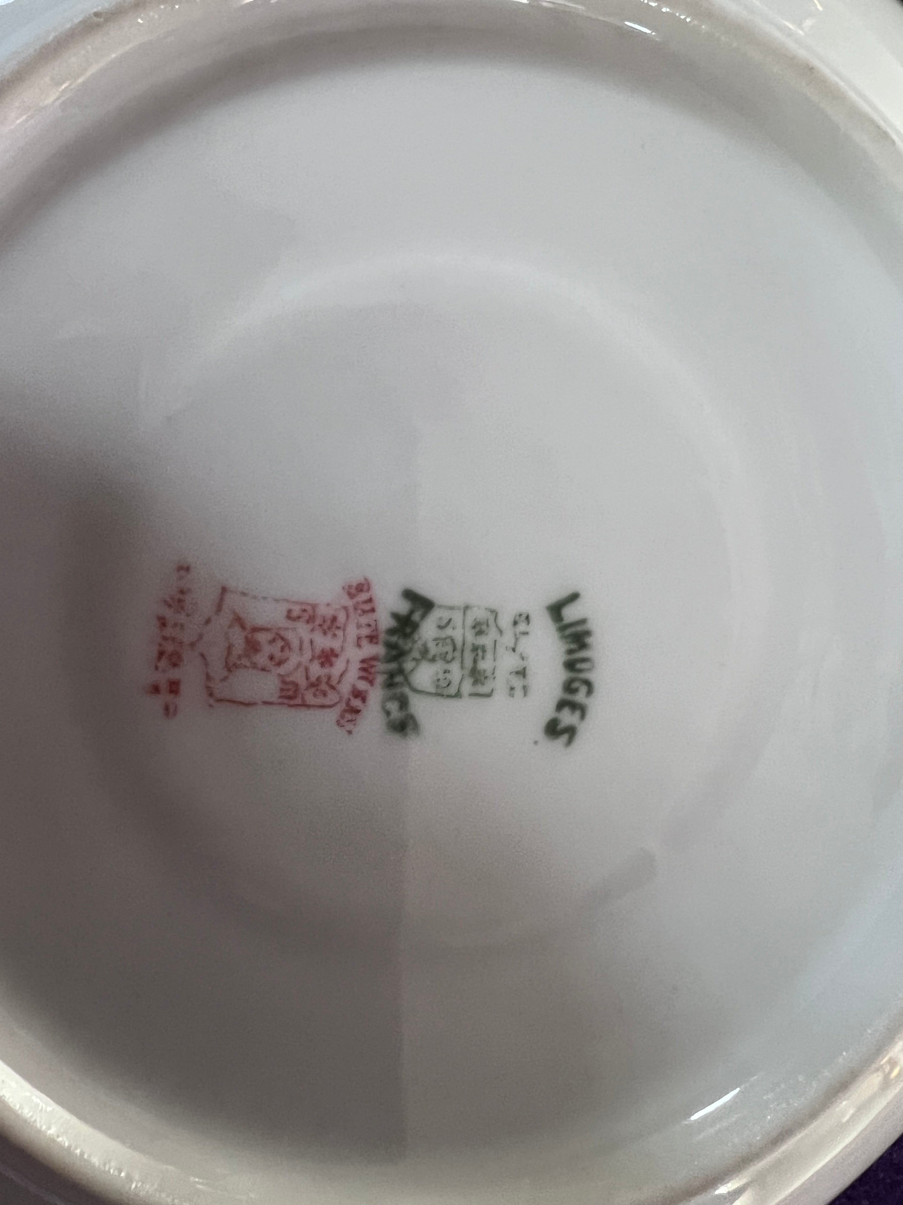 Antique Limoges Elite France Teacups & Saucers Set | Gold Trim Pedestal Porcelain