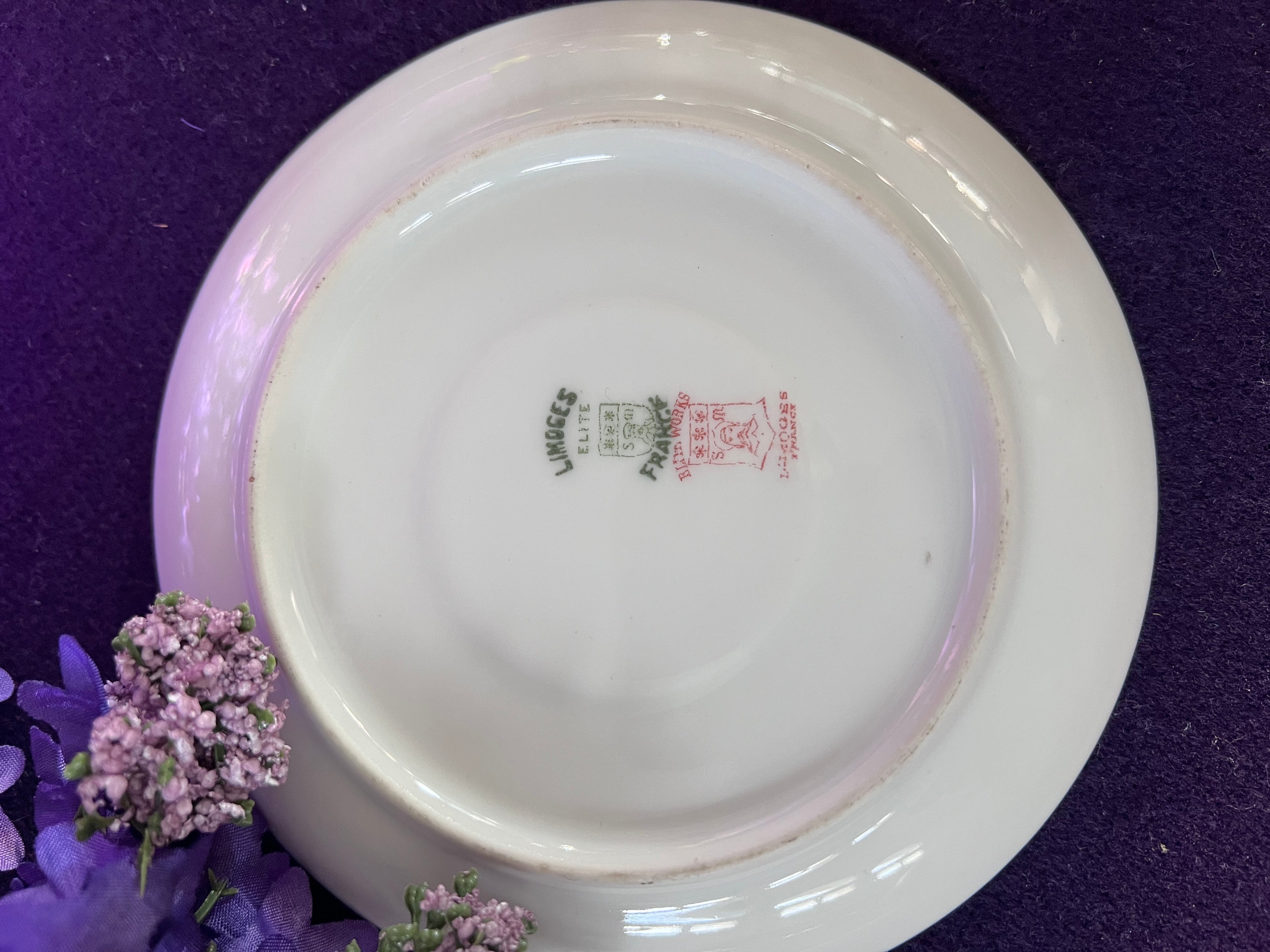 Vintage Limoges France Porcelain Tea Cup and Saucer Set + Extra Saucer - Elegant Gold Band Trim