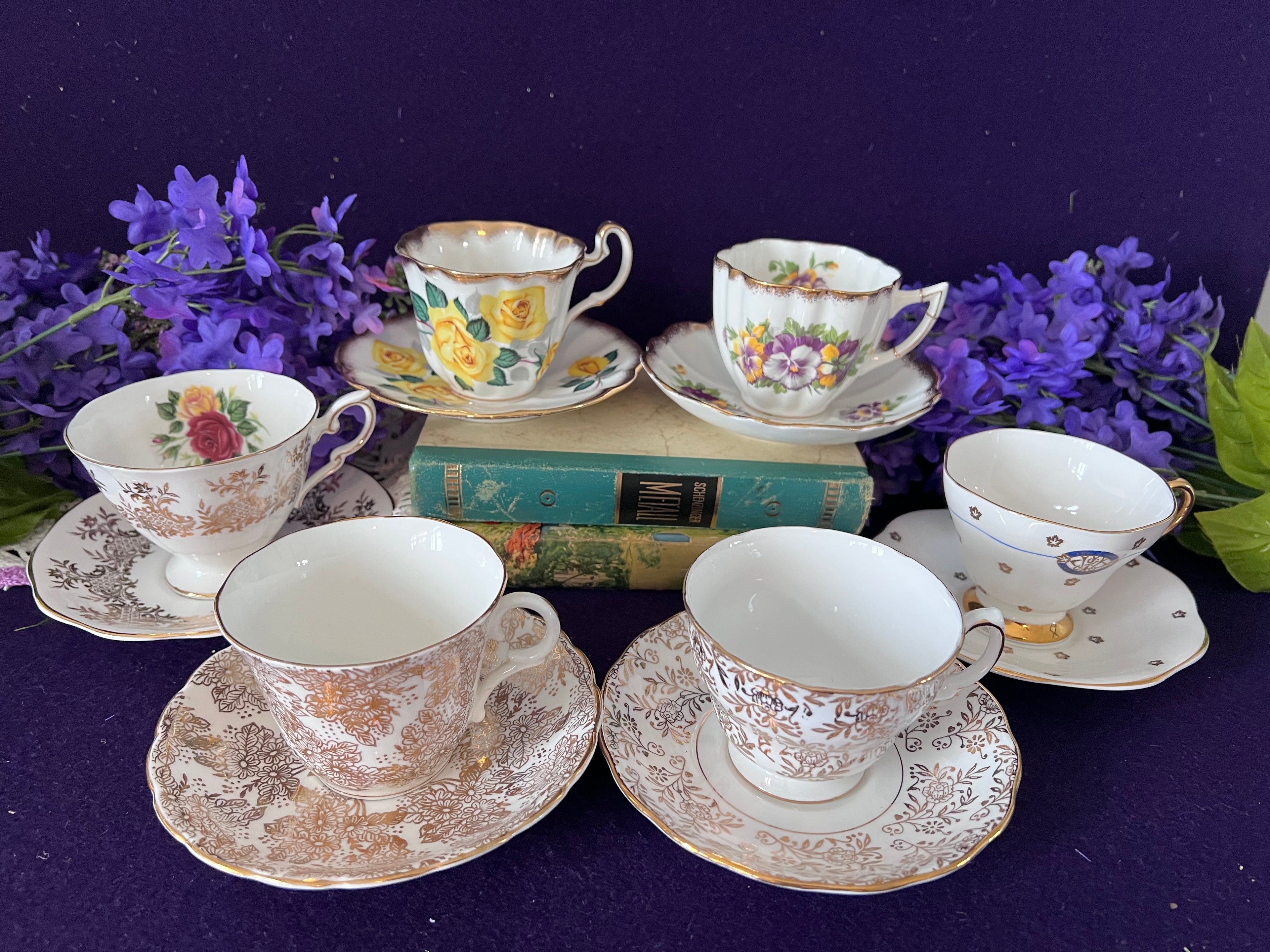 Curated Vintage English Fine Bone China Teacup & Saucer Sets — Choose Your Style