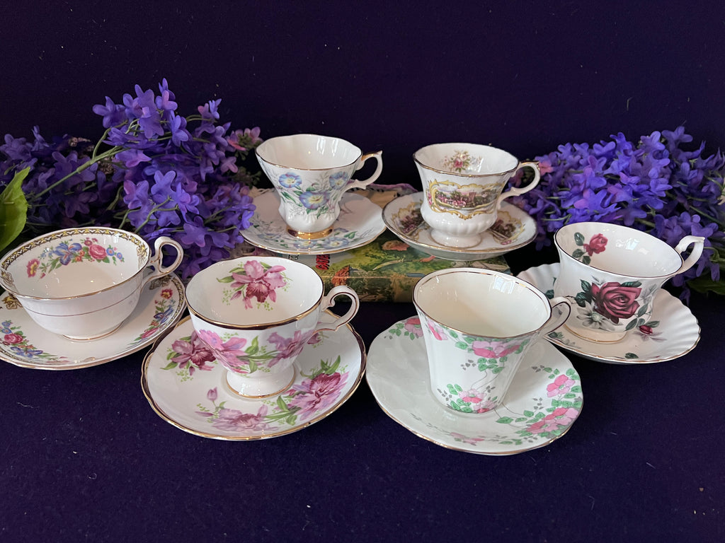Curated Vintage English Fine Bone China Tea Sets — Choose Your Style
