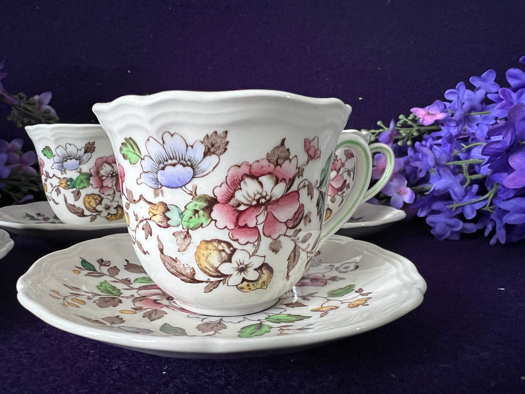 Royal Doulton ‘Monmouth’ Teacups, Set of 4 | D.6195 Vintage English Bone China