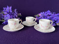Théo Haviland Limoges Demitasse Cups & Saucers, Set of 3 | Vintage French Porcelain Floral