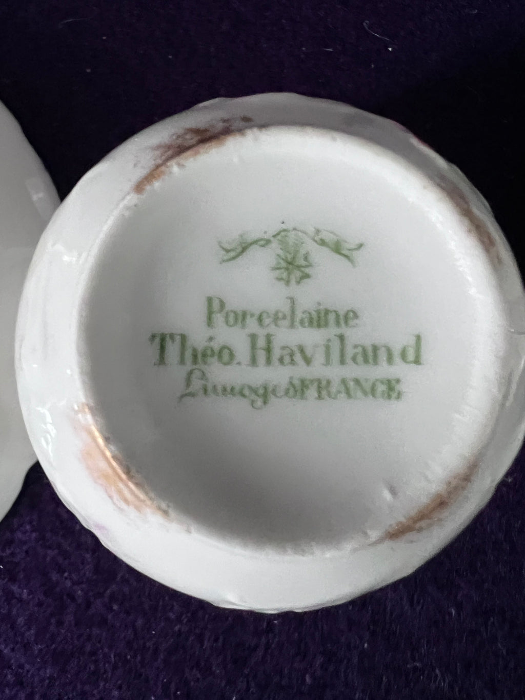 Théo Haviland Limoges Demitasse Cups & Saucers, Set of 3 | Vintage French Porcelain Floral