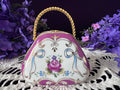 Adeline Collection Ceramic Handbag Trinket Box | Hand-Painted Floral Vintage Keepsake
