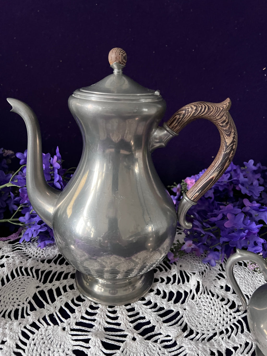 Royal Holland Pewter Tea Service, 3-Piece | Mid-Century Dutch Vintage Pewter