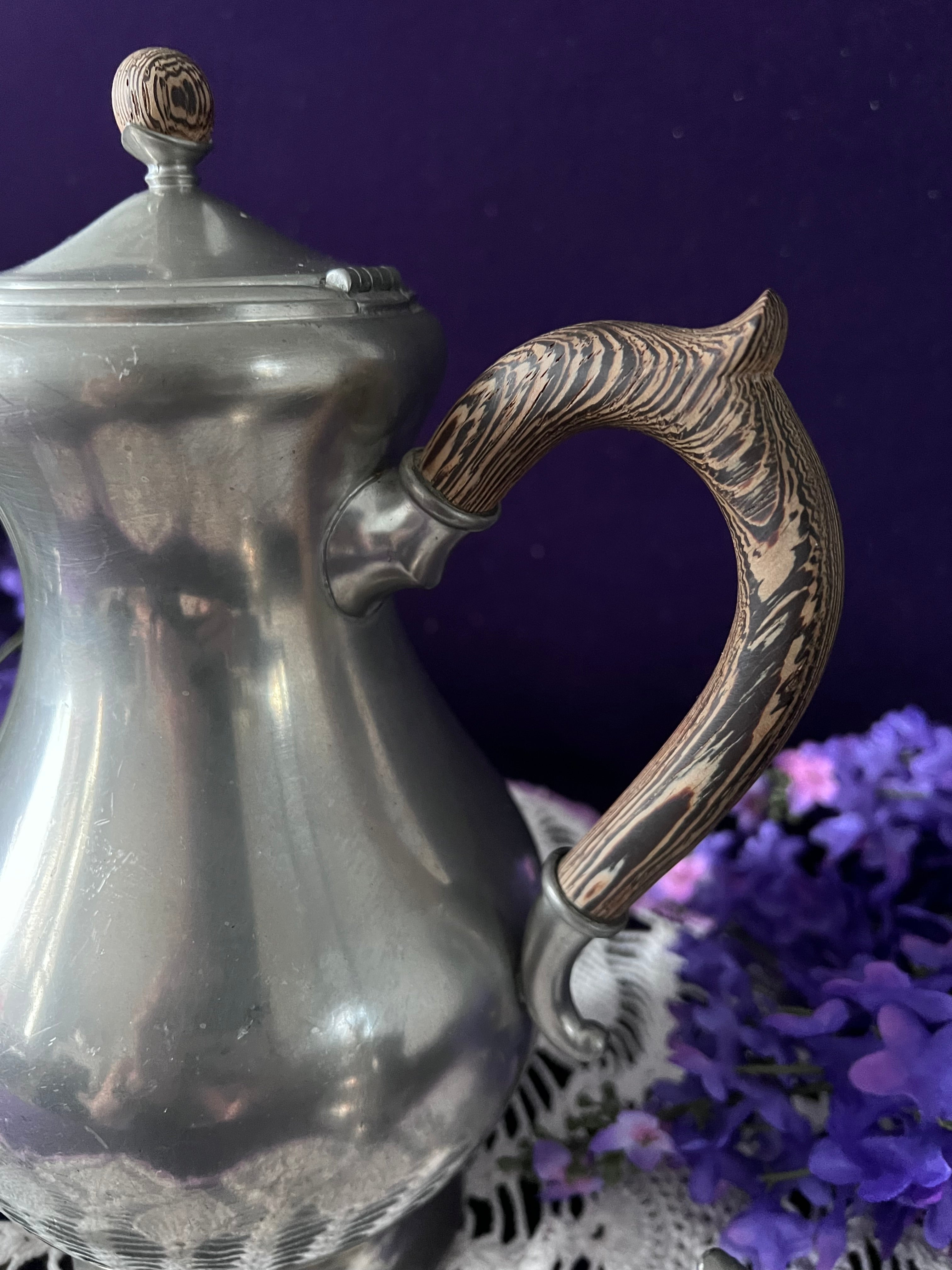 Royal Holland Pewter Tea Service, 3-Piece | Mid-Century Dutch Vintage Pewter