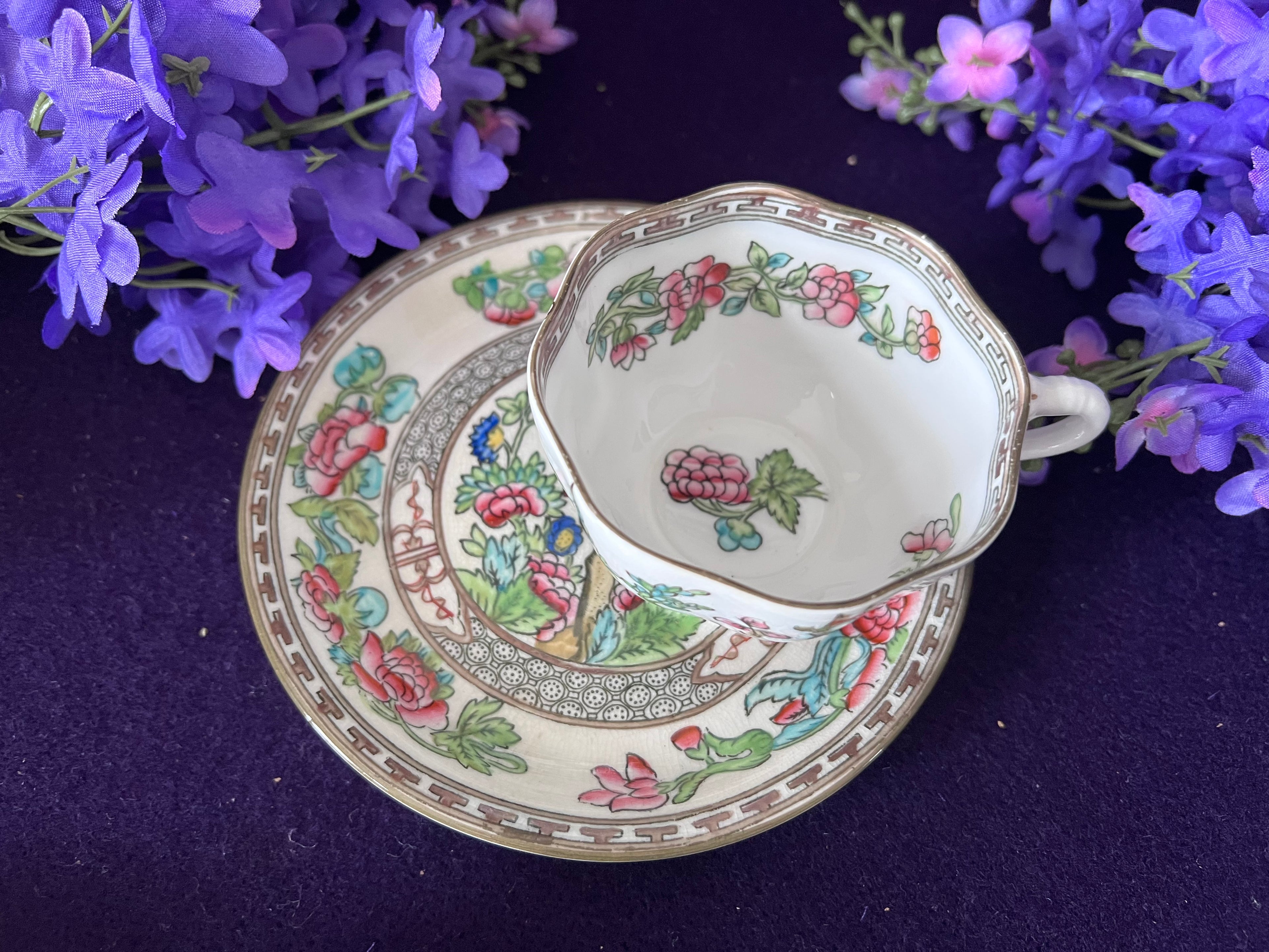 Coalport ‘Indian Tree’ Demitasse Cups & Saucers, Set of 4 | Antique English Porcelain c.1891–1920