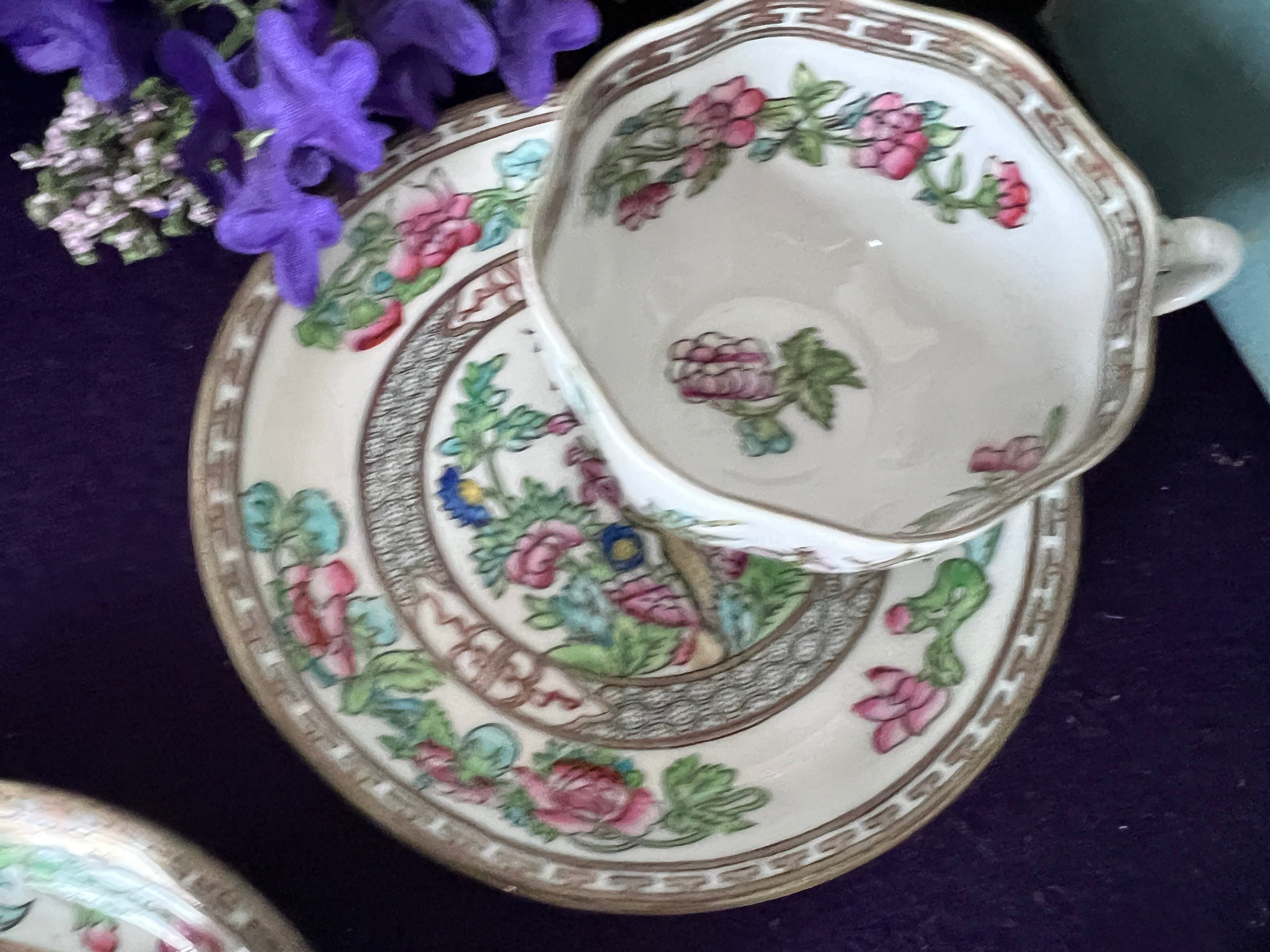 Coalport ‘Indian Tree’ Demitasse Cups & Saucers, Set of 4 | Antique English Porcelain c.1891–1920