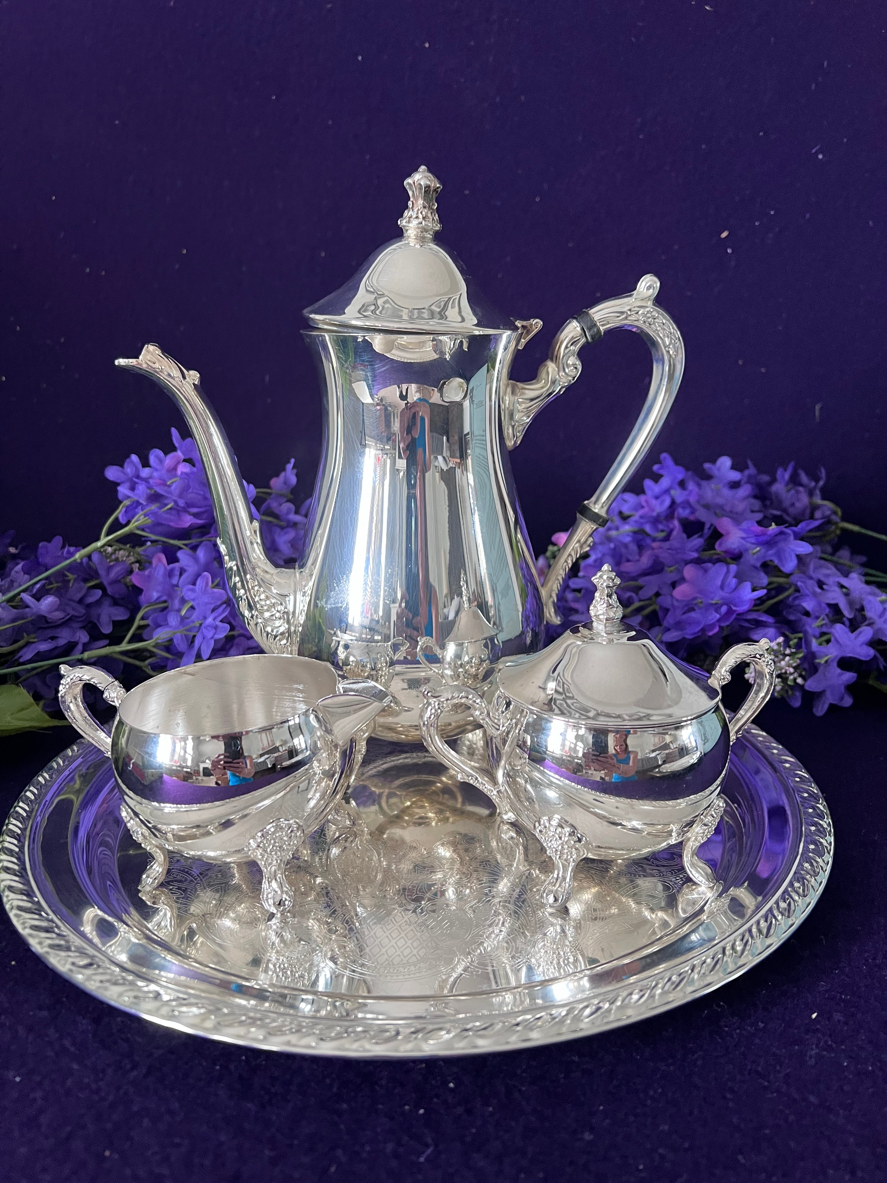 Hudson’s Bay Company Silverplate Tea Service, 4-Piece | E.P. Brass Mid-Century Vintage