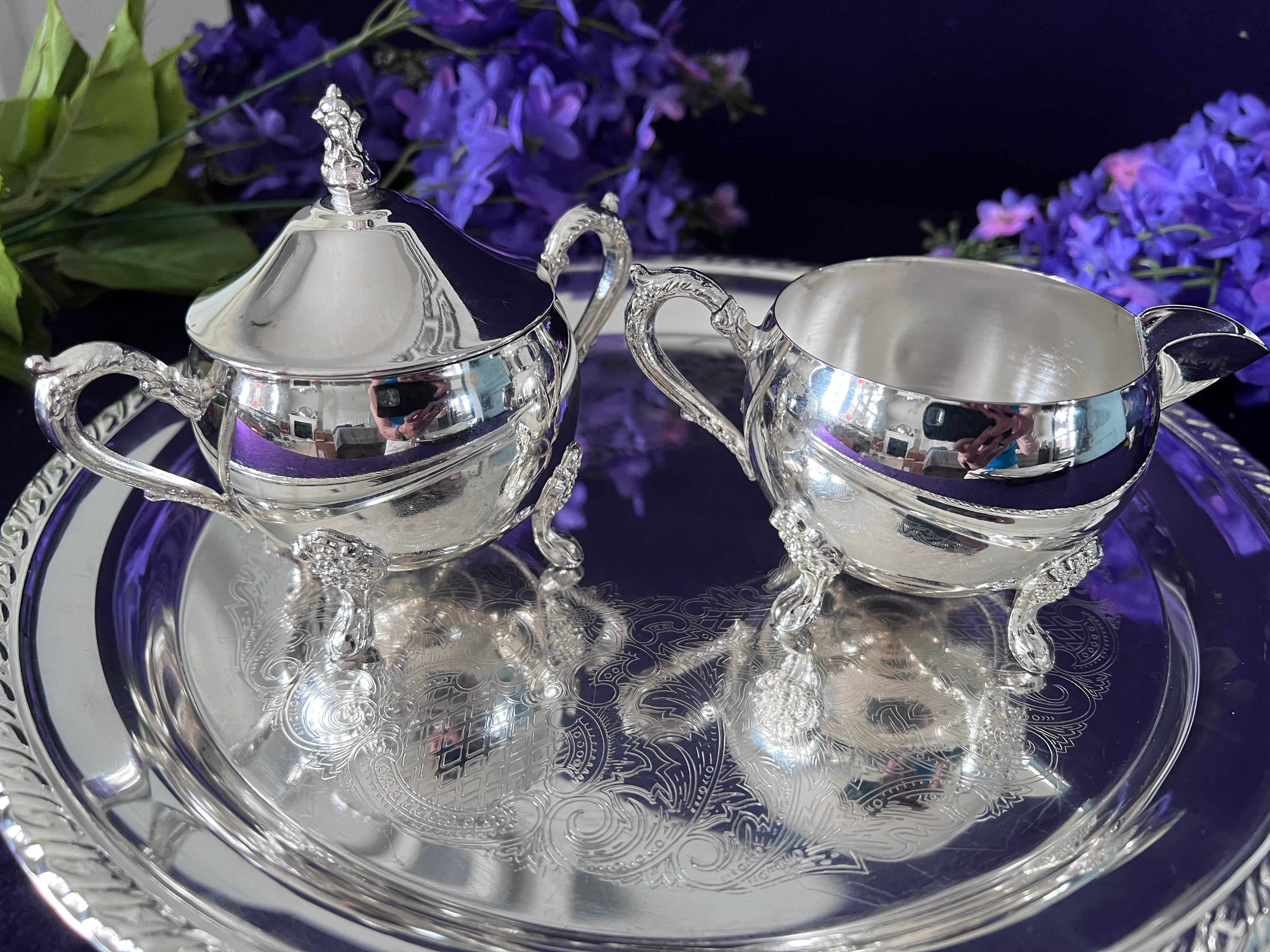 Hudson’s Bay Company Silverplate Tea Service, 4-Piece | E.P. Brass Mid-Century Vintage
