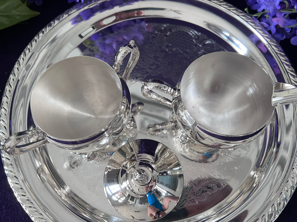 Hudson’s Bay Company Silverplate Tea Service, 4-Piece | E.P. Brass Mid-Century Vintage