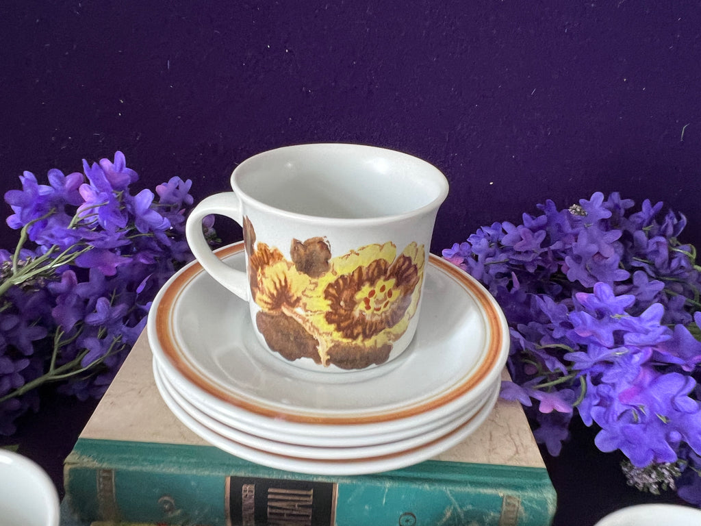 Royal Doulton ‘Forest Glen’ Mugs, Set of 4 | Lambeth Stoneware Vintage 1970s England