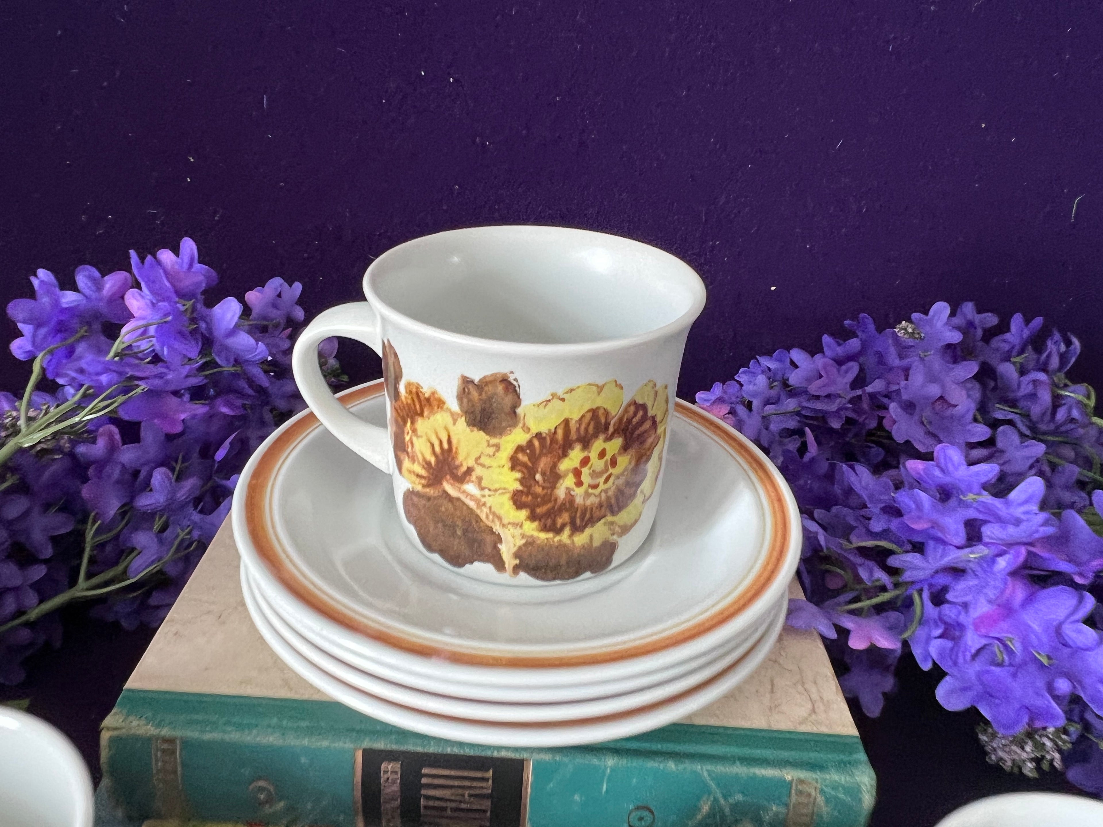 Royal Doulton ‘Forest Glen’ Mugs, Set of 4 | Lambeth Stoneware Vintage 1970s England