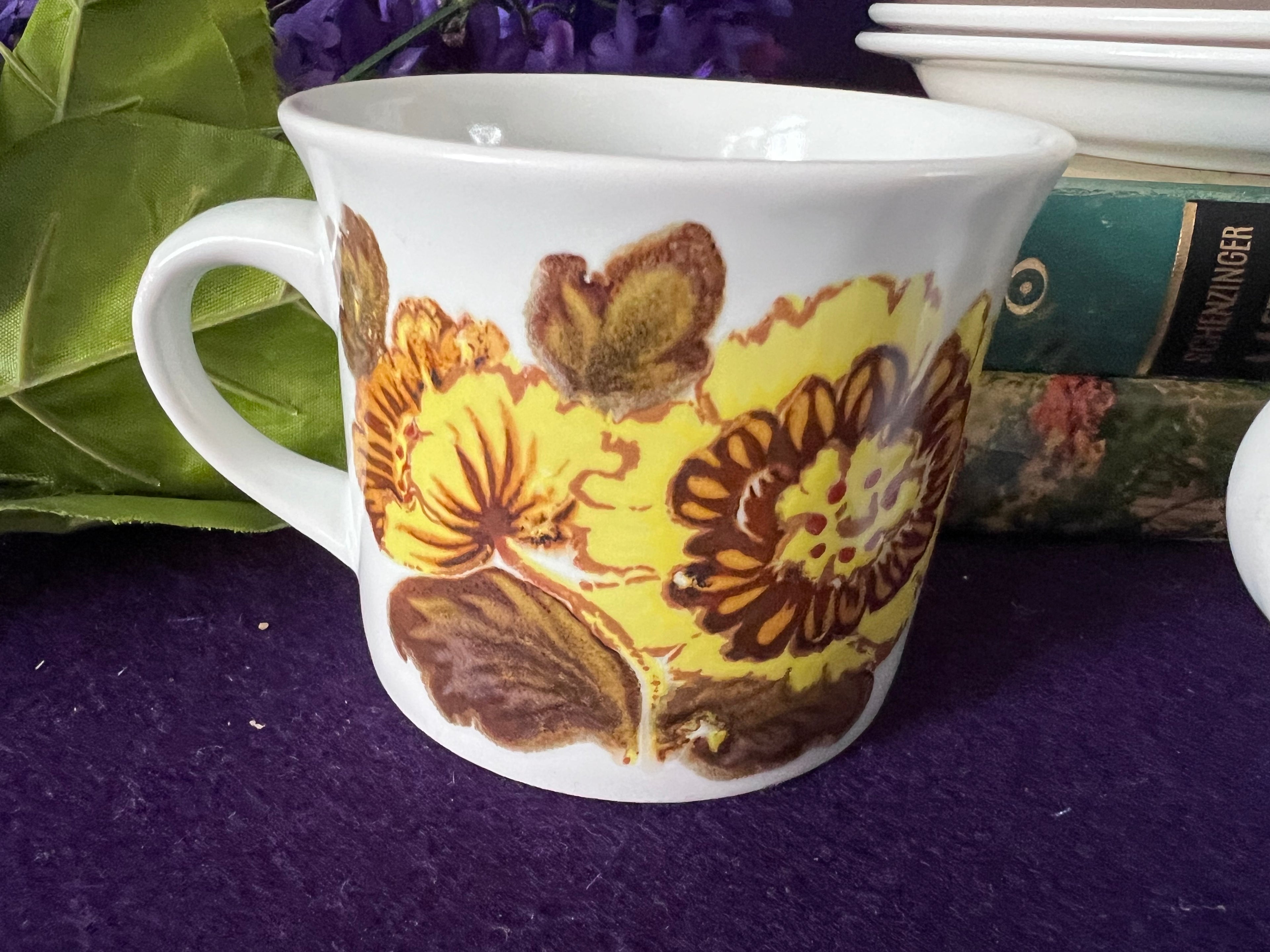 Royal Doulton ‘Forest Glen’ Mugs, Set of 4 | Lambeth Stoneware Vintage 1970s England