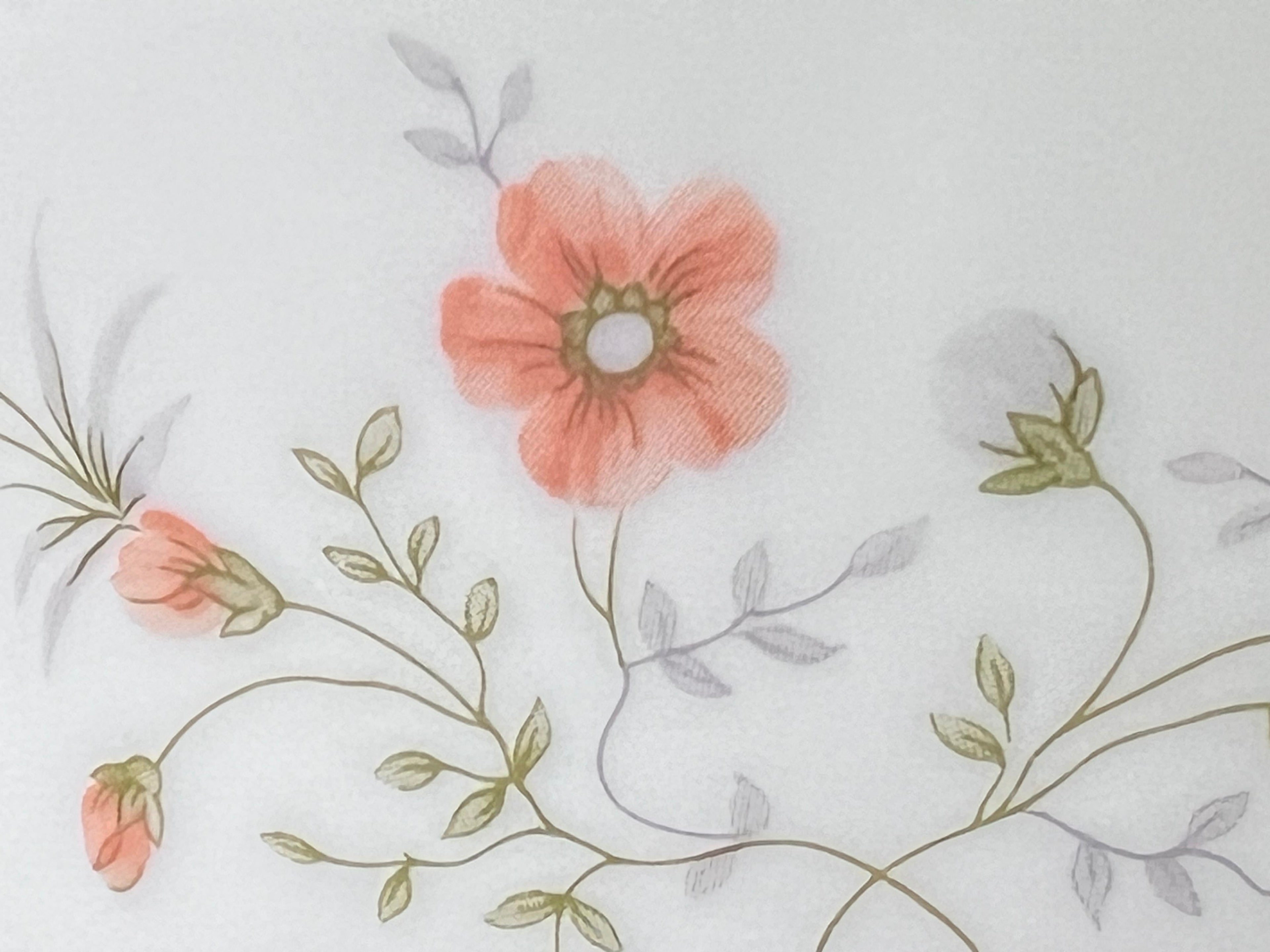 JAJ Pyrex Milk Glass Floral Bowl | Vintage Mid-Century English Kitchenware