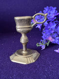 Vintage Italian Chamberstick Candle Holder | Ornate Metal Candle Stand | Made in Italy
