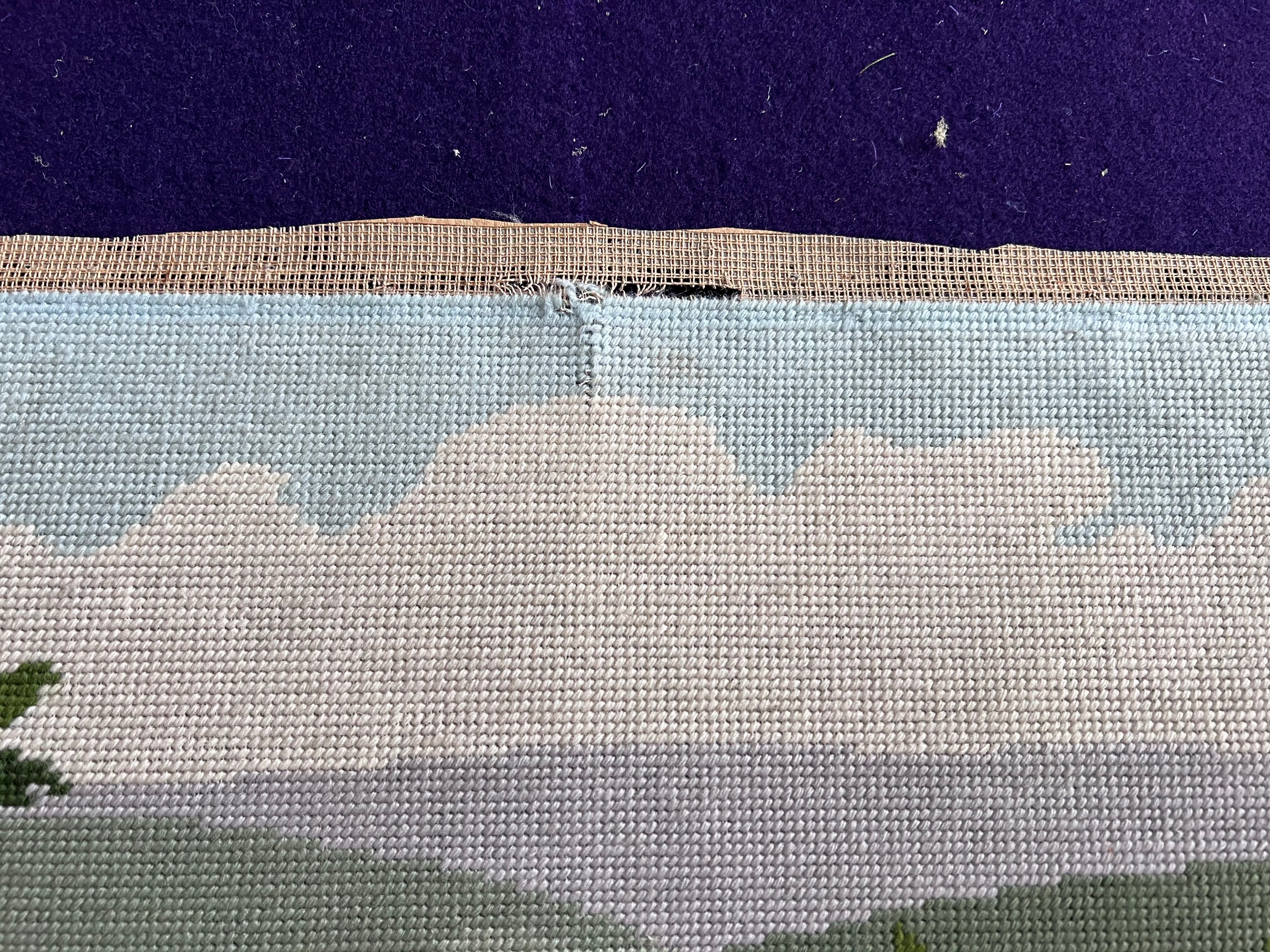 Vintage ‘Im Schwarzwald’ Needlepoint Tapestry | Large Black Forest Landscape Wall Art