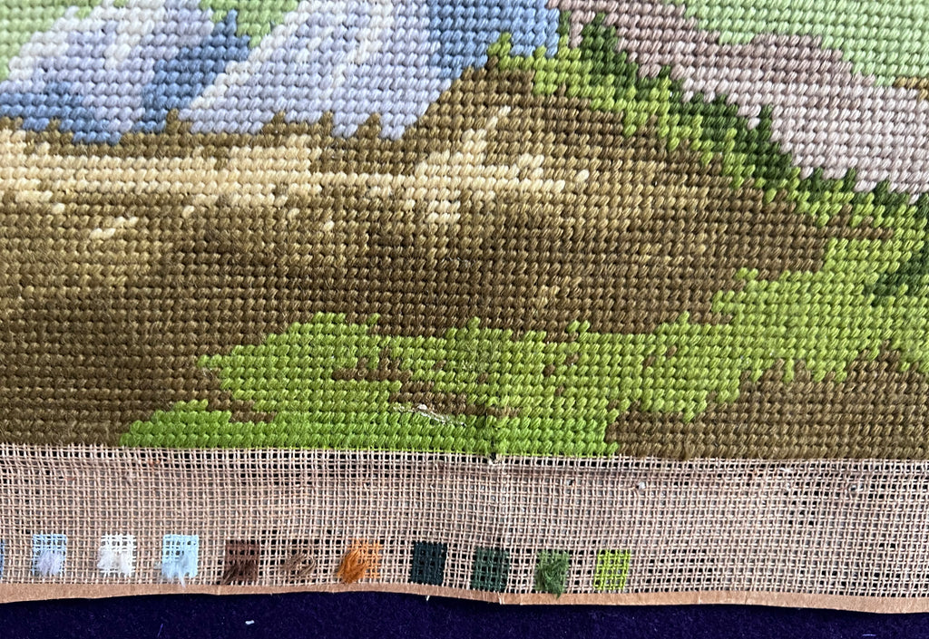 Vintage ‘Im Schwarzwald’ Needlepoint Tapestry | Large Black Forest Landscape Wall Art