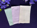 Vintage Pastel Linen Guest Towels, Set of 3 | Sage, Lavender & Cream Hemstitched Linens