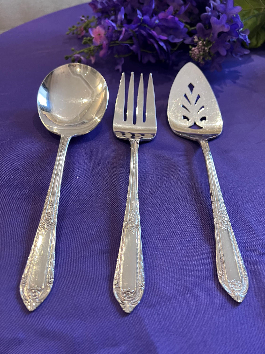 Vintage Wm. Rogers Rosalie Silverplate Flatware Set – 21 Pieces Floral Art Deco