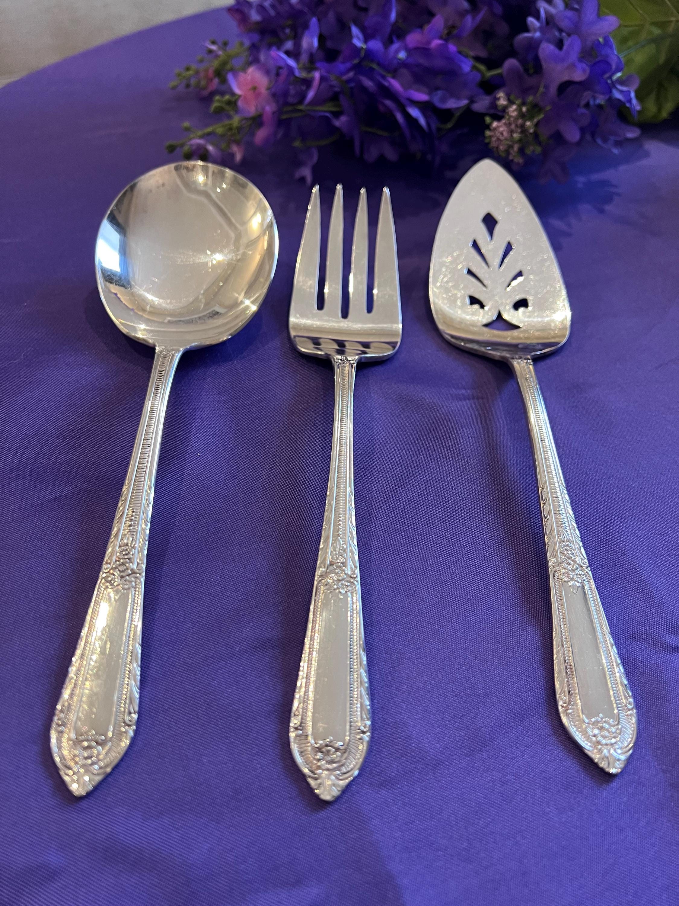 Vintage Wm. Rogers Rosalie Silverplate Flatware Set – 21 Pieces Floral Art Deco