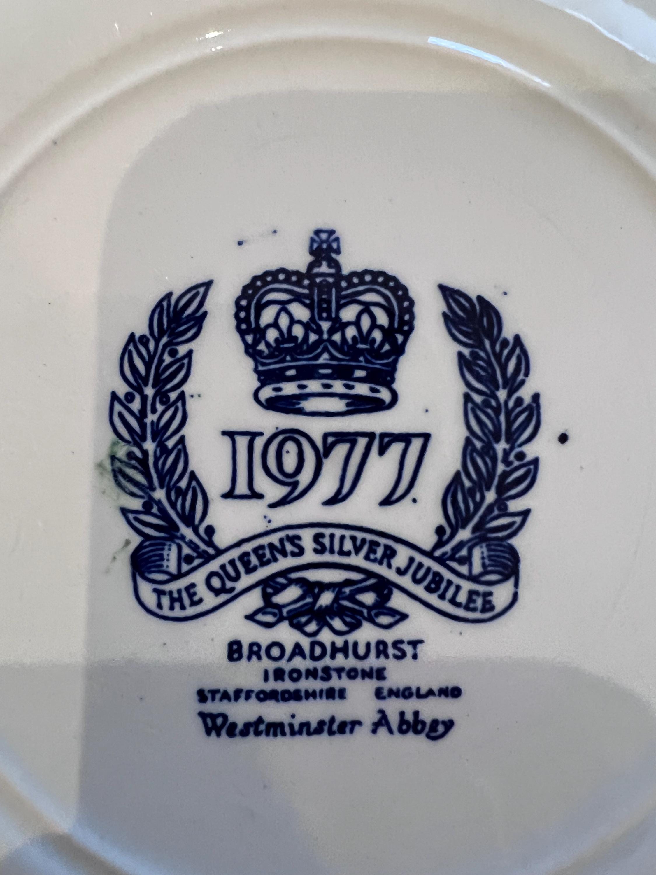 Set of 6 Vintage Broadhurst Ironstone Plates – Westminster Abbey Blue Transferware England