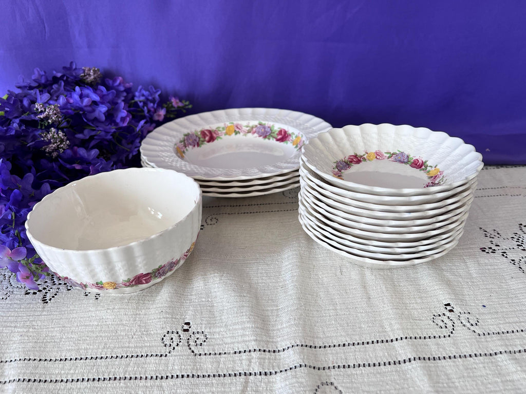 Vintage Copeland Spode Rose Briar Bowls | Romantic English Ironstone | The Lilac Bloom Vintage