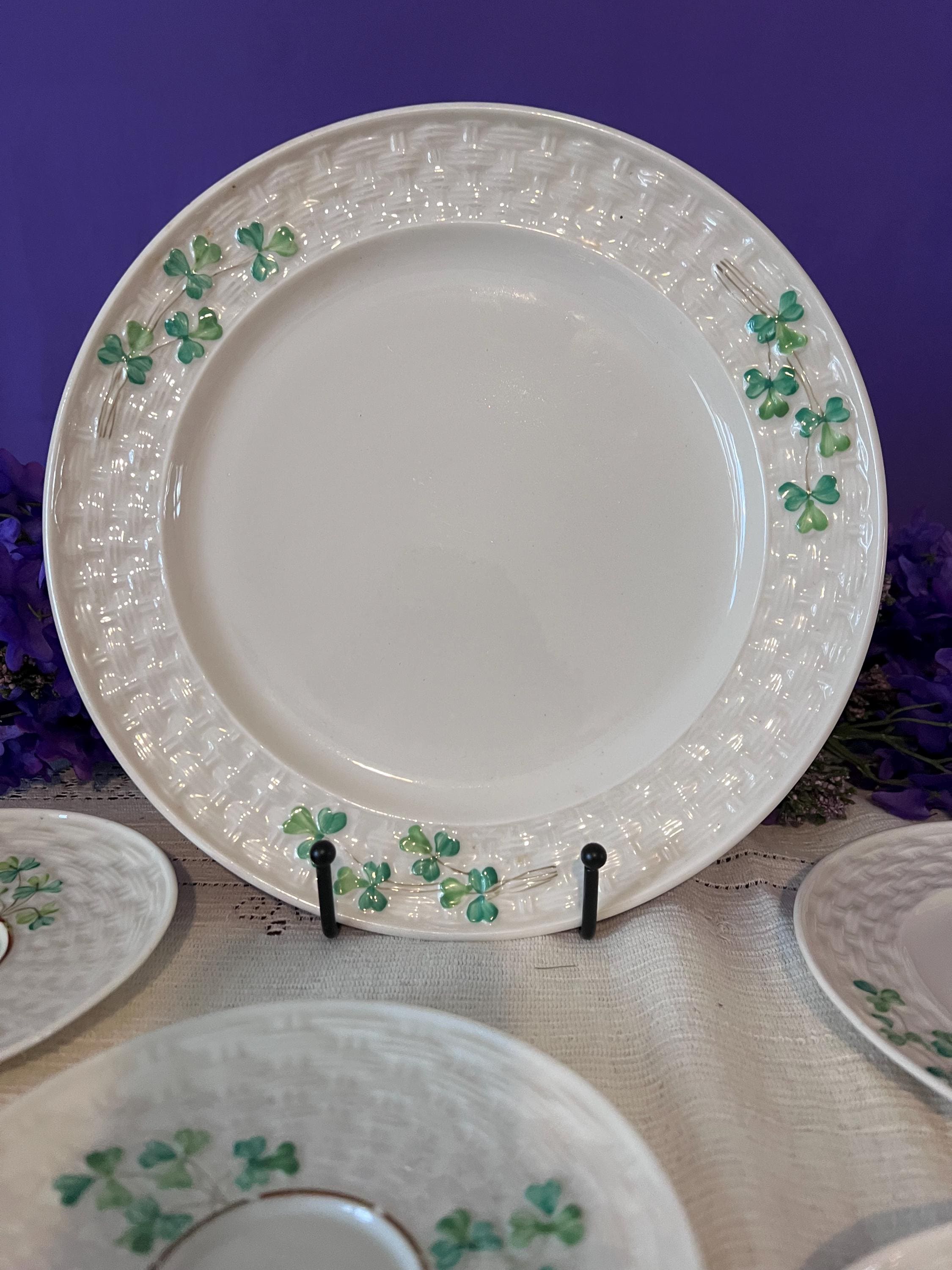 Antique Belleek Shamrock Basketweave - 3rd Black Mark (1926-1946) - Pick Your Piece - Rare Irish Parian China
