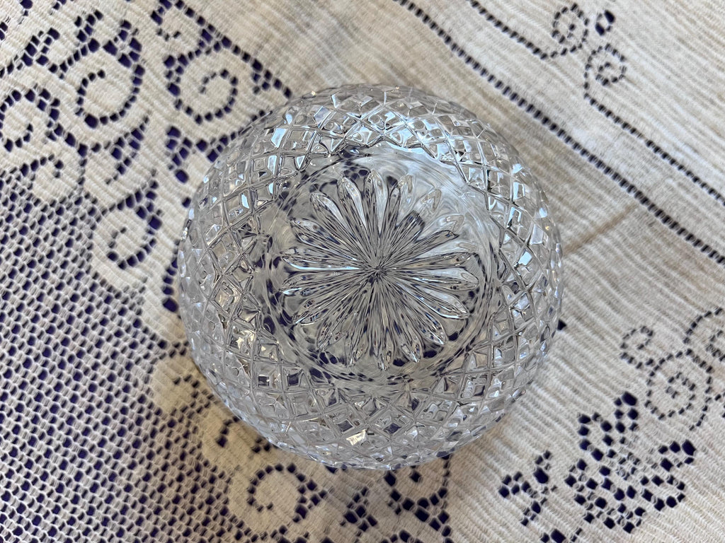Bohemia Crystal Dessert Bowls – Diamond Cut Lead Crystal Set (Czechoslovakia)