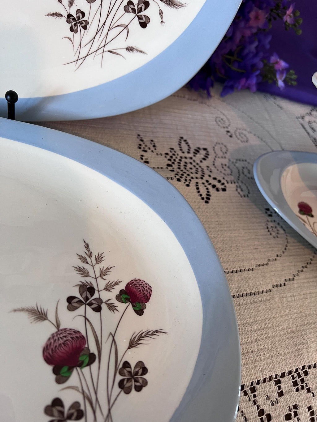 Copeland Spode Summer Days Grand Serving Set – Rare Gravy Boat with Underplate & Two Oval Platters – S3304 Vintage England