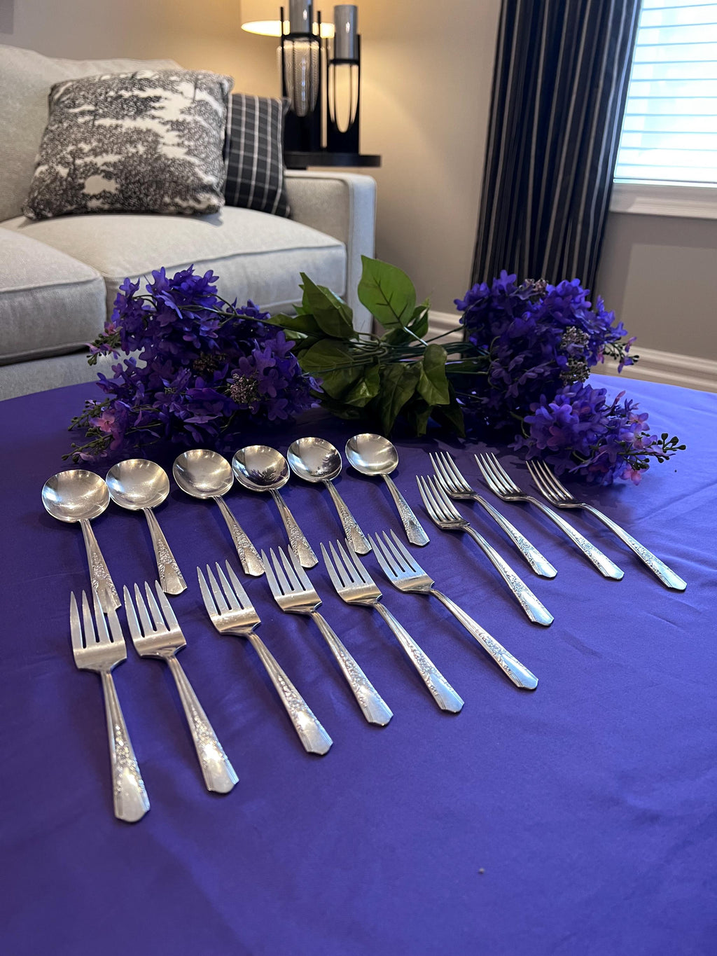 Vintage Lady Ann Silverplate Flatware Set – Simeon L. & George H. Rogers Mid-Century Sterling