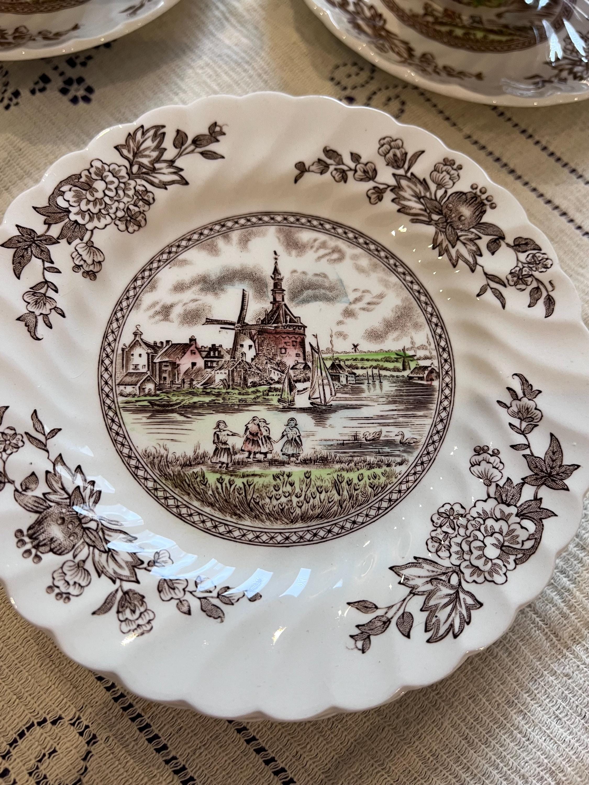 Johnson Brothers Tulip Time Tea Set | Brown Transferware Cottagecore Collection